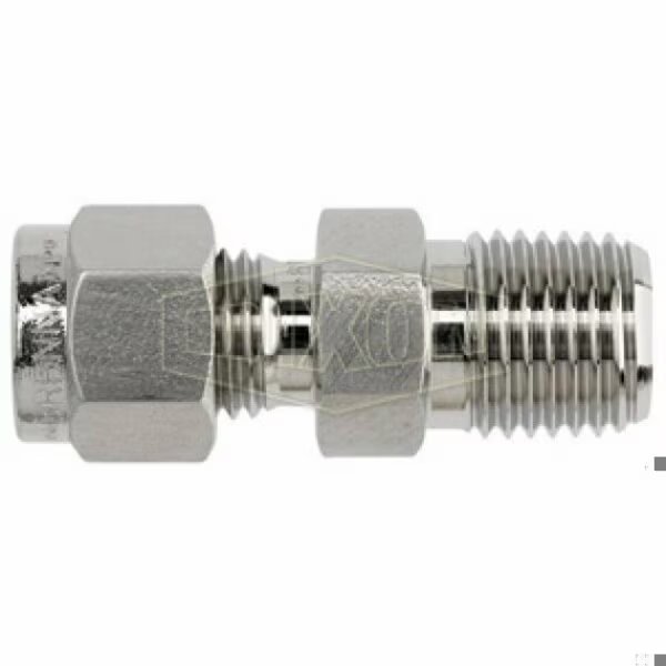 The Right Connection Instrumentation Connector, 1/4 in x 3/8-18 Nominal, Tube x MNPT End Style, 316, Dixon, Mfr#: 4-DMC-6